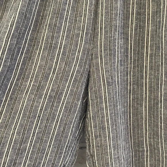 Women’s Linda Anderson linen blend wide leg blue stripe pants Medium - Picture 3 of 5
